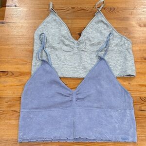 Bliss Bralette Set (L - Heather Gray & Periwinkle) *NWOT*